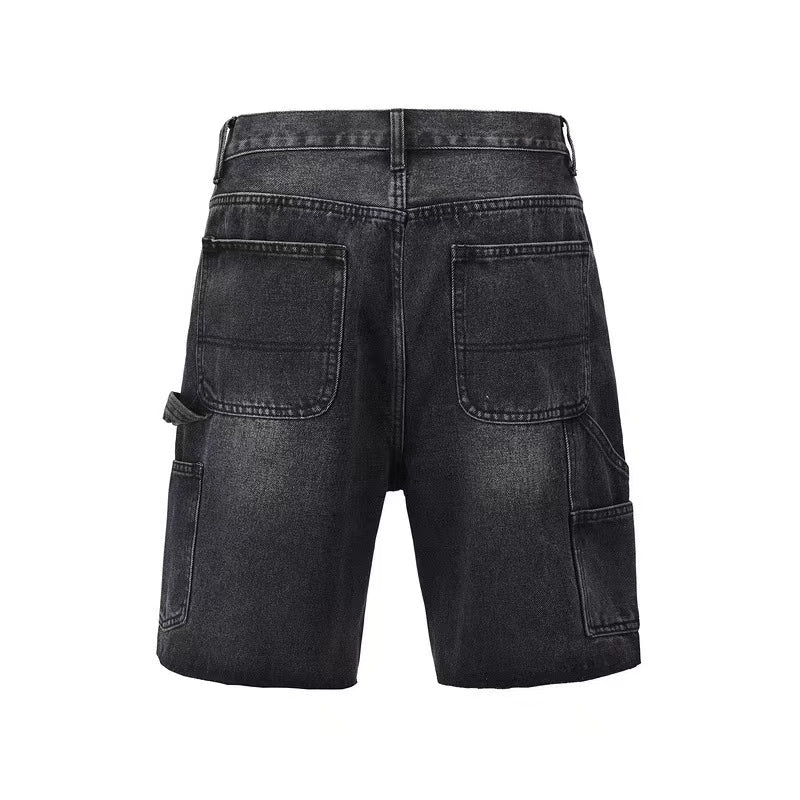 BLACK DENIM SHORTS