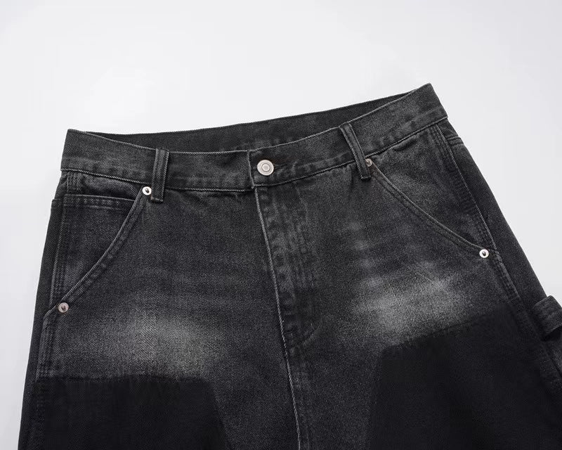 BLACK DENIM SHORTS
